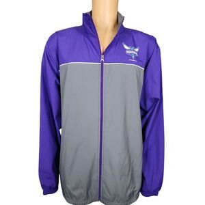 Charlotte Hornets Windbreaker Jacket Size M NBA Basketball Purple/Gray Zip